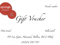 Gift vouchers for Springs Beauty in Harwood can be purchase in the salon or Online